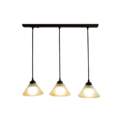 Barra Lineal 3 Luz Vidrio Café