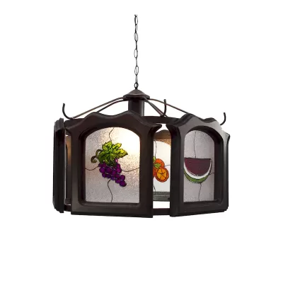 Lámpara Cocina Herraje Madera Frutas - Imagen 3