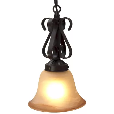 Tulipán Marmoleado Vidrio Café 1 Luz