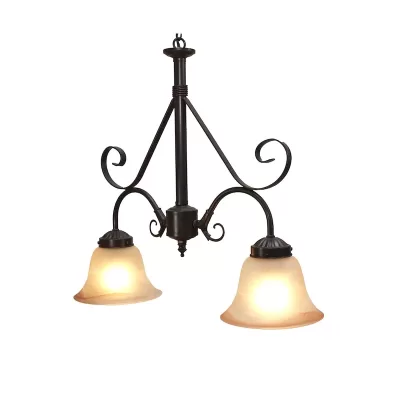 Tulipán Marmoleado 2 Luz Vidrio Café