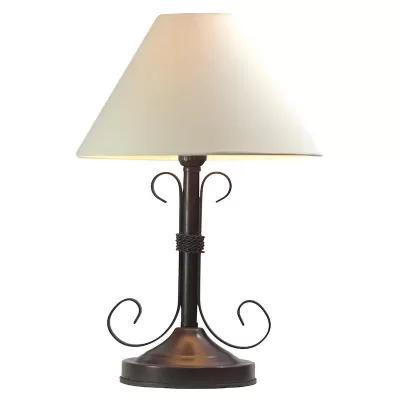 Lámpara Mesa Base Redonda Con Sombra