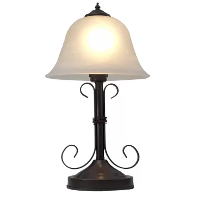 Lámpara Mesa Base Redonda / Vidrio Blanco