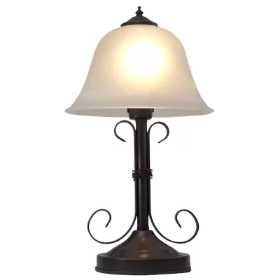 Lámpara Mesa Base Redonda / Vidrio Café