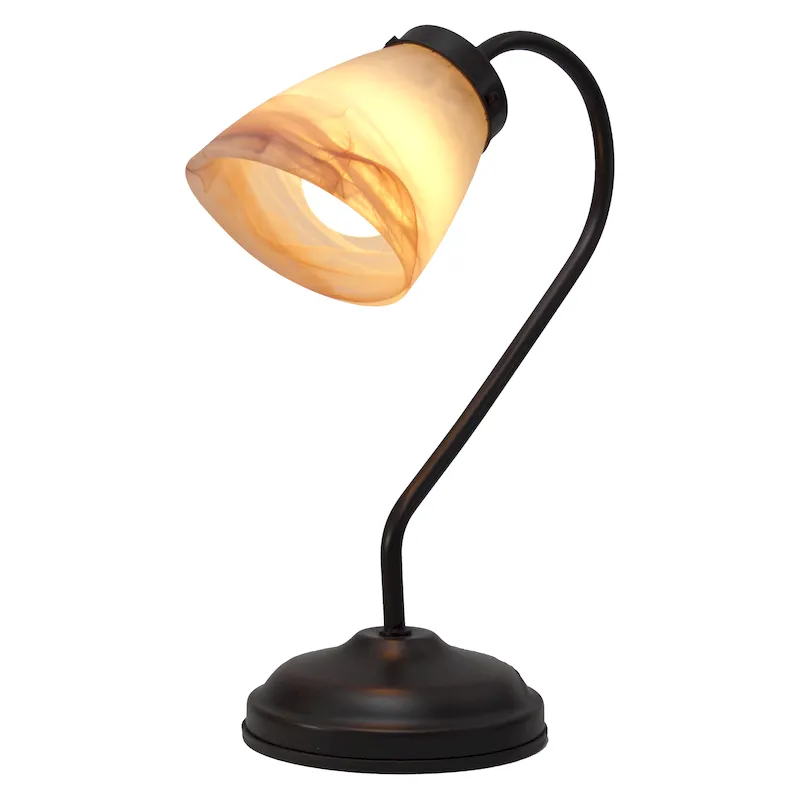 Lámpara Mesa Tulipán Vidrio Café