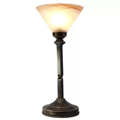 Lámpara Mesa Nudo Vidrio Café