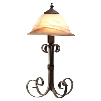 Lámpara Mesa Tulipán Grande Vidrio Café