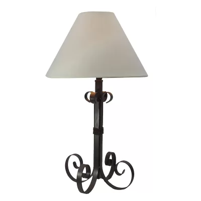 Lámpara Mesa Base Herraje Sencilla Con Sombra