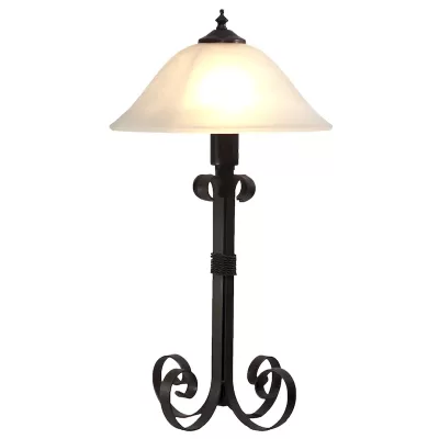 Lámpara Mesa Base Herraje Doble / Vidrio