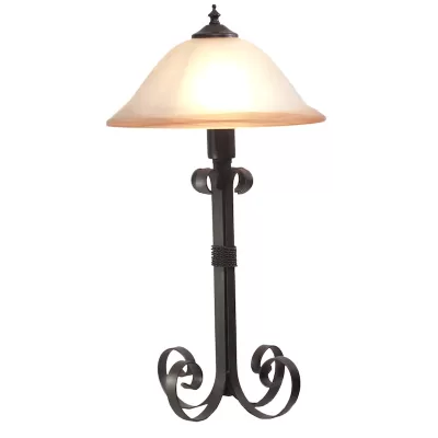 Lámpara Mesa Base Herraje Doble / Vidrio