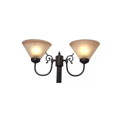 Lámpara Dee Brazo 2 Luz Vidrio Café